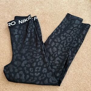 Nike Black Leopard Patterned Leggings